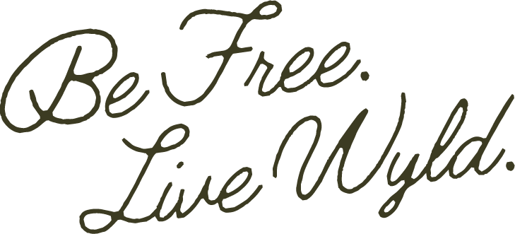 Be Free. Live Wyld. hand-lettered brand slogan