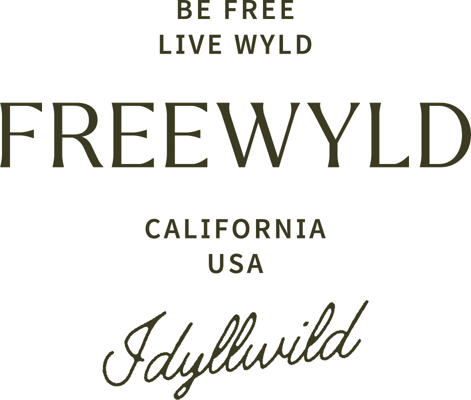 Freewyld California USA Idyllwild typographic lockup